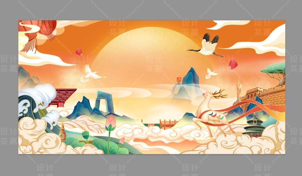 国潮风景画